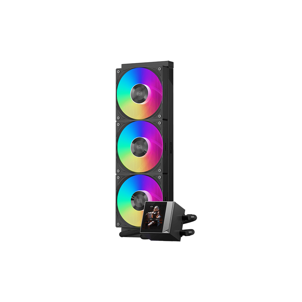 CPS 2.4インチIPSディスプレイ搭載 Intel LGA 1851/1700 & AMD AM5/AM4用水冷クーラー  DC360PRO-ARGB-BK