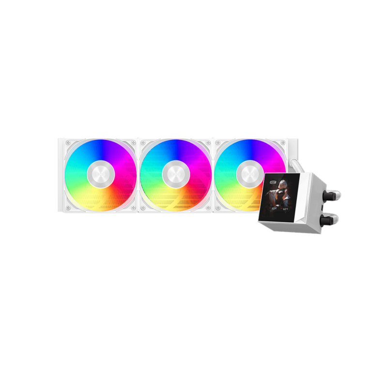【ホワイトモデル】CPS 2.4インチIPSディスプレイ搭載 Intel LGA 1851/1700 & AMD AM5/AM4用水冷クーラー DC360PRO-ARGB-WH