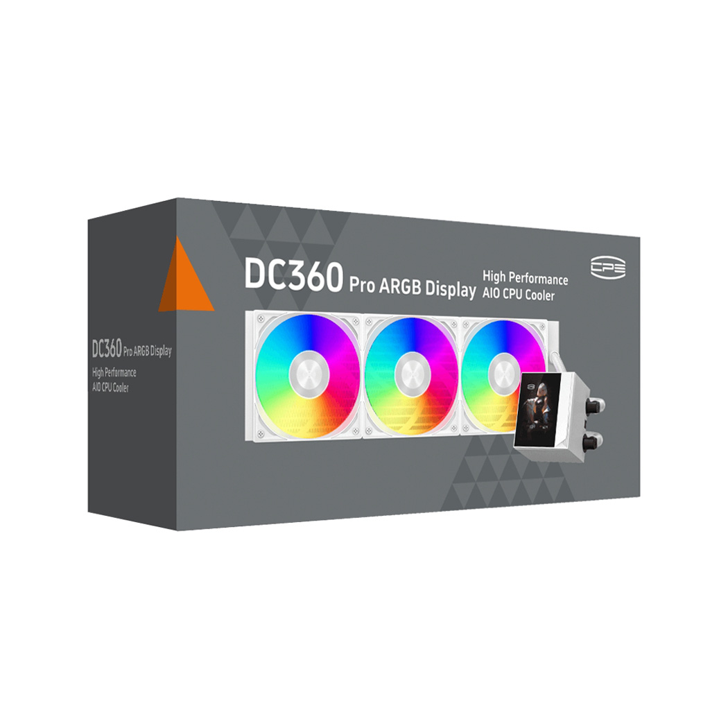 【ホワイトモデル】CPS 2.4インチIPSディスプレイ搭載 Intel LGA 1851/1700 & AMD AM5/AM4用水冷クーラー DC360PRO-ARGB-WH