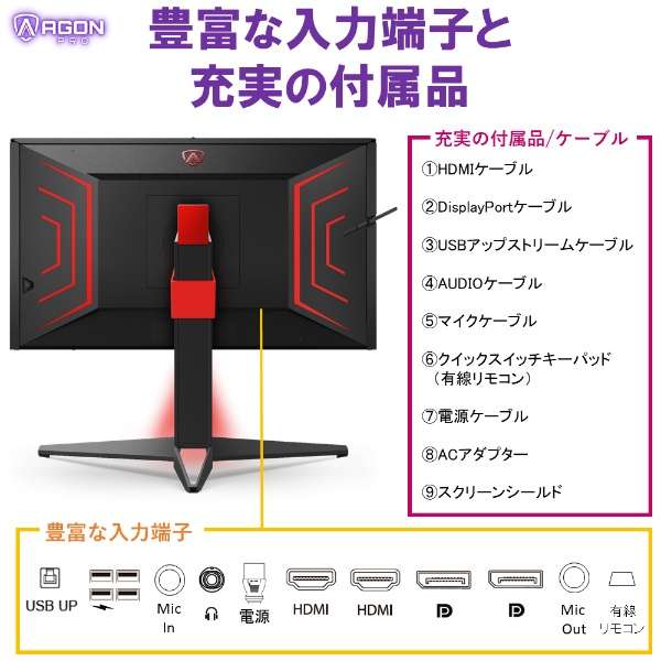 【訳あり・展示品】AOC AGON Pro AG254FZ2/11 [24.5インチ Black・Red]