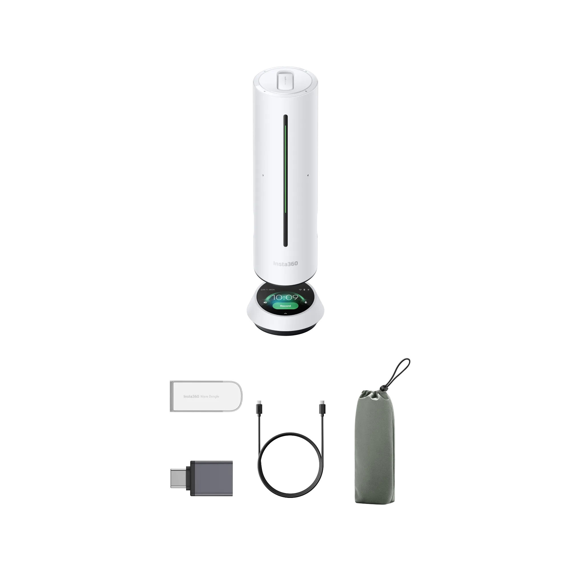 INSTA360 AI録音搭載 全方位スピーカーフォン WAVE ホワイト[CINSABCA-WAVE01]