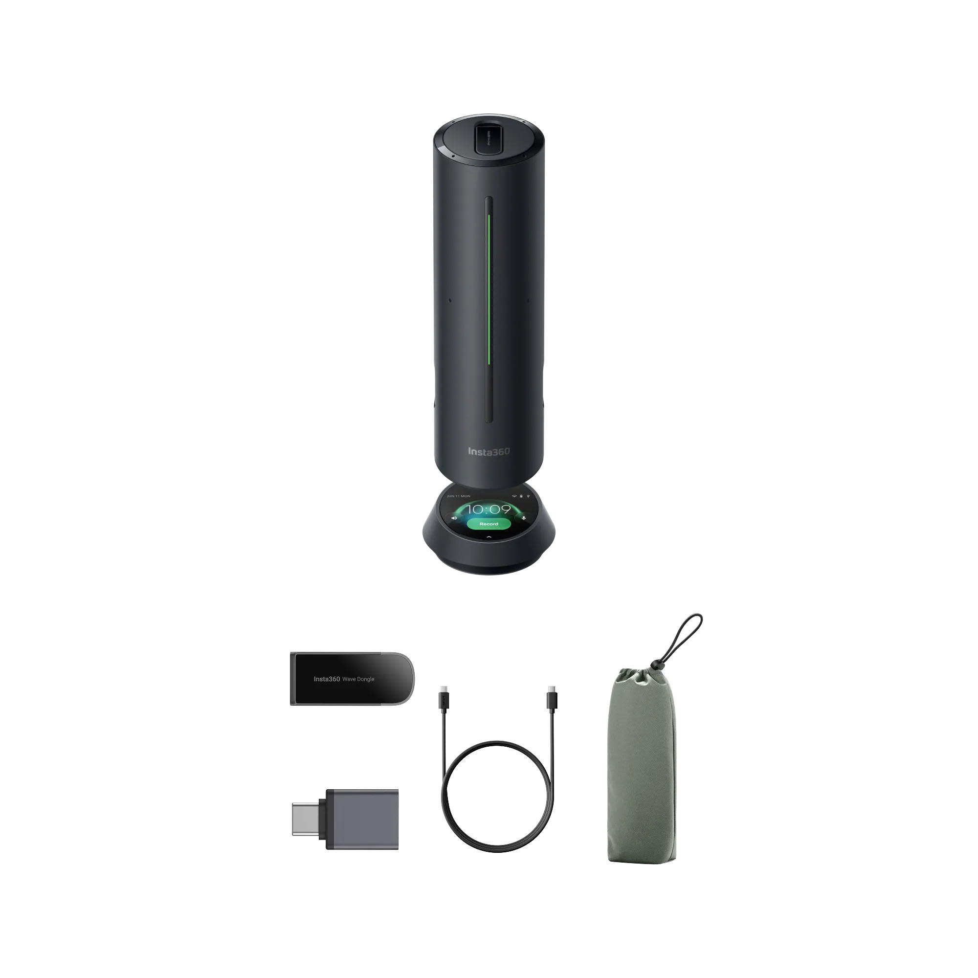 INSTA360 AI録音搭載 全方位スピーカーフォン WAVE ブラック[CINSABCA-WAVE02]