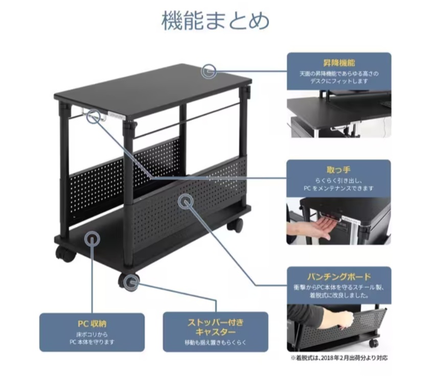Bauhutte 昇降式L字デスク [BHD-670H-BKY]